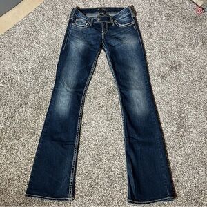 Silver Jeans Womens 26 Boot Cut Slim Low Rise Dark Wash Stretch Tuesday 26/33